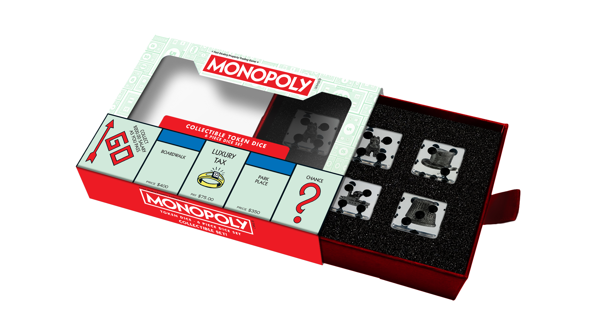 Monopoly 22mm Game Piece Inclusion D6 Set